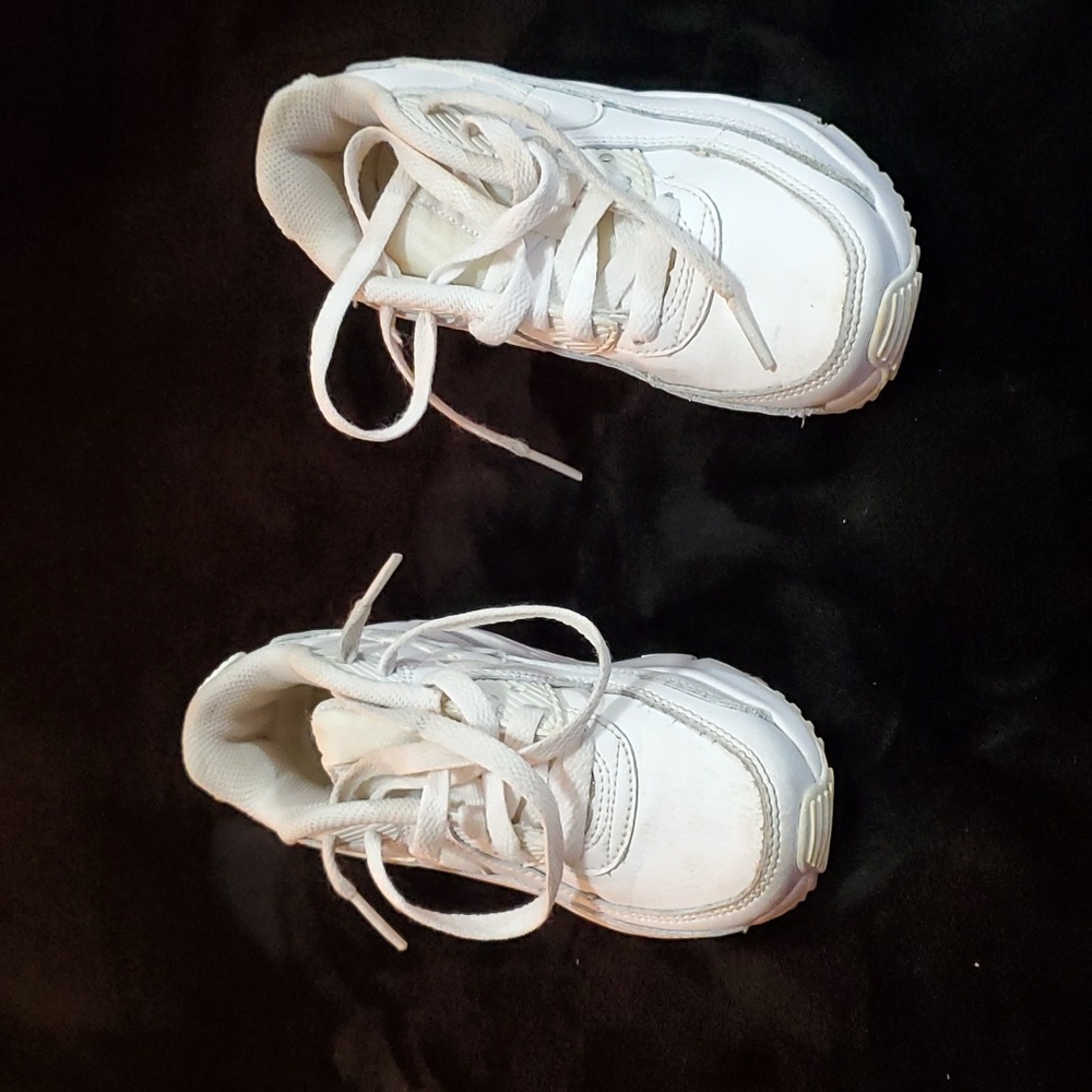 Nike Youth Air Max 90 LTR Triple White Sneakers